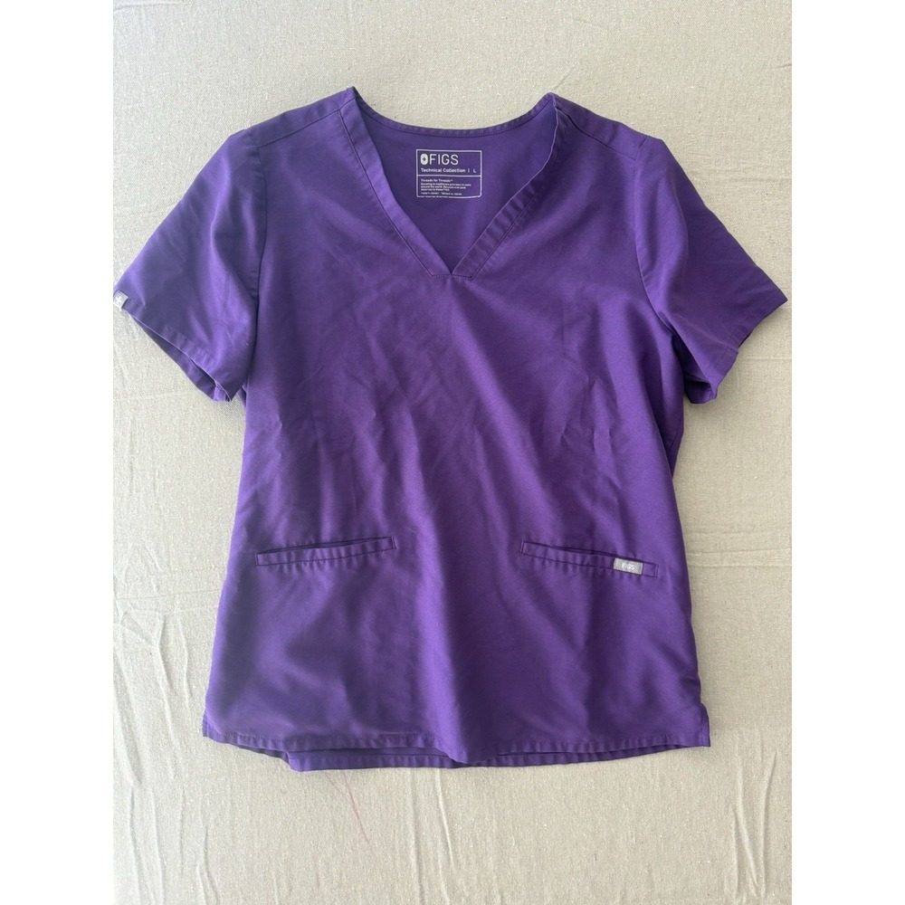 Figs Scrub Top Purple Women's Large